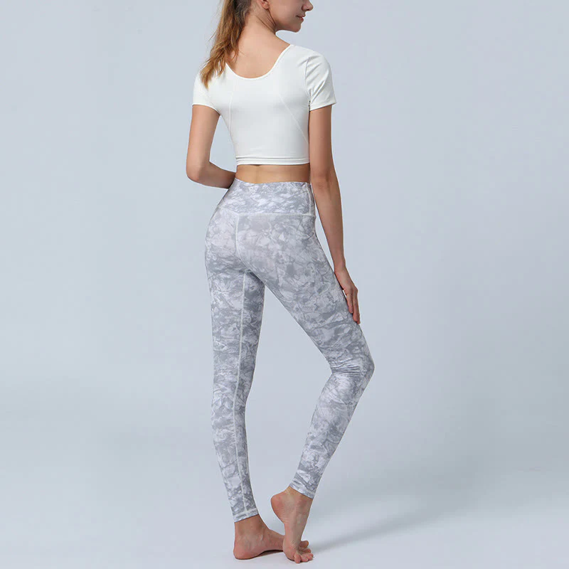Buddha Stones Kwiaty Liście Nadruk Sport Fitness Joga Legginsy Wysoki Stan Damskie Spodnie do Jogi - Image 16