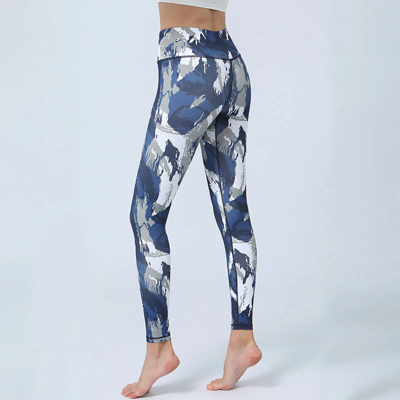 Buddha Stones Kwiaty Liście Nadruk Sport Fitness Joga Legginsy Wysoki Stan Damskie Spodnie do Jogi - Image 3