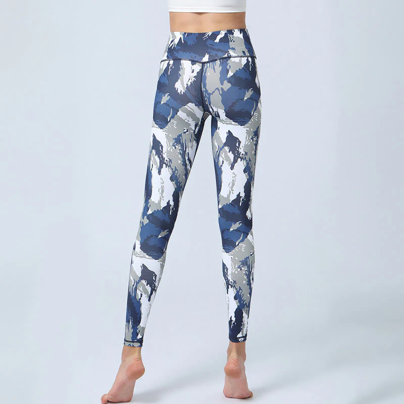 Buddha Stones Kwiaty Liście Nadruk Sport Fitness Joga Legginsy Wysoki Stan Damskie Spodnie do Jogi - Image 4