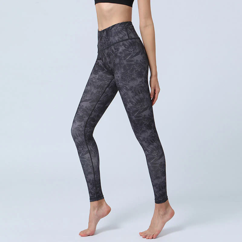 Buddha Stones Kwiaty Liście Nadruk Sport Fitness Joga Legginsy Wysoki Stan Damskie Spodnie do Jogi - Image 5