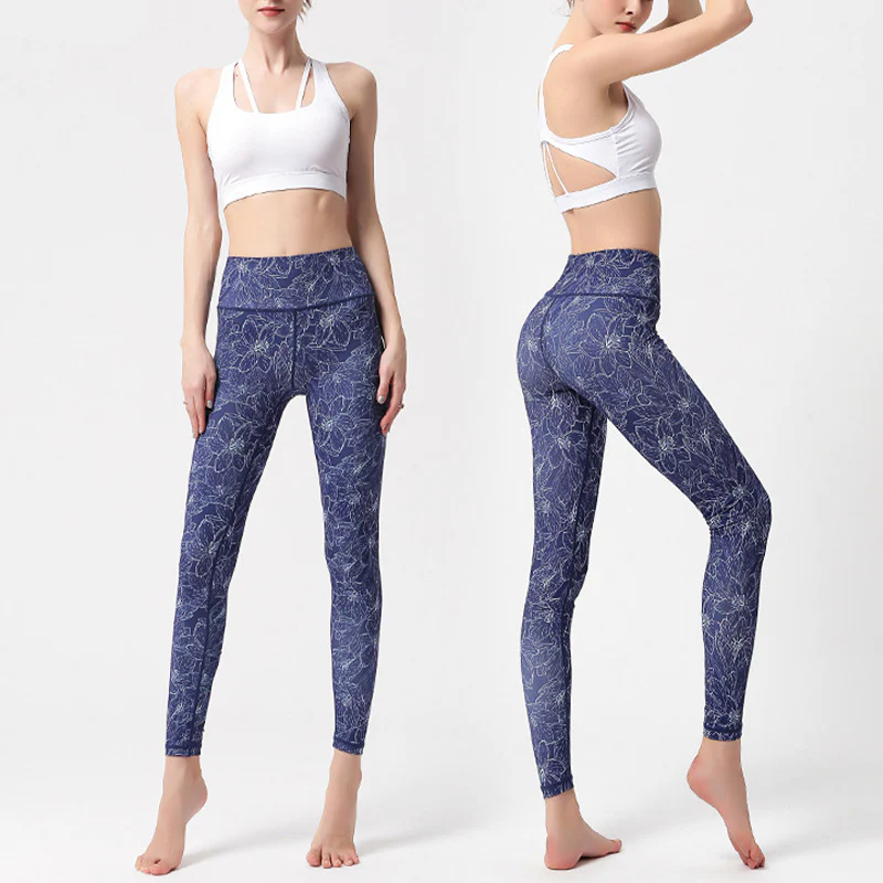Buddha Stones Kwiaty Liście Ptaki Nadruk Spodnie Sportowe Fitness Joga Legginsy Damskie Spodnie do Jogi - Image 17