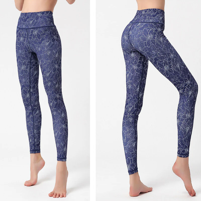 Buddha Stones Kwiaty Liście Ptaki Nadruk Spodnie Sportowe Fitness Joga Legginsy Damskie Spodnie do Jogi - Image 18