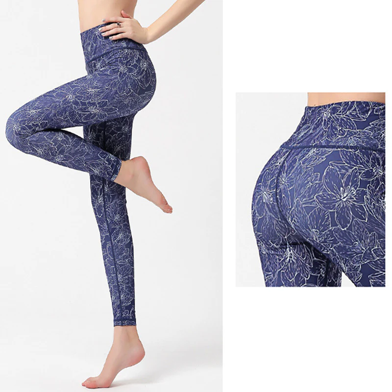 Buddha Stones Kwiaty Liście Ptaki Nadruk Spodnie Sportowe Fitness Joga Legginsy Damskie Spodnie do Jogi - Image 19