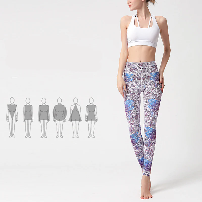 Buddha Stones Kwiaty Liście Ptaki Nadruk Spodnie Sportowe Fitness Joga Legginsy Damskie Spodnie do Jogi - Image 5