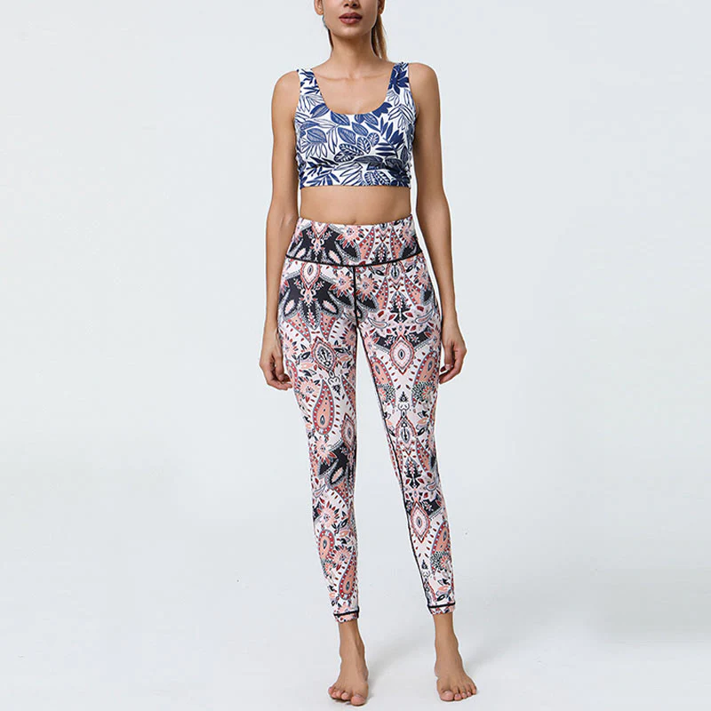 Buddha Stones, kwiaty, pióra, słońce, księżyc, nadruk, spodnie sportowe, fitness, joga, legginsy z wysokim stanem, damskie - Image 27