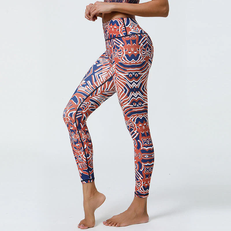 Buddha Stones, kwiaty, pióra, słońce, księżyc, nadruk, spodnie sportowe, fitness, joga, legginsy z wysokim stanem, damskie - Image 29