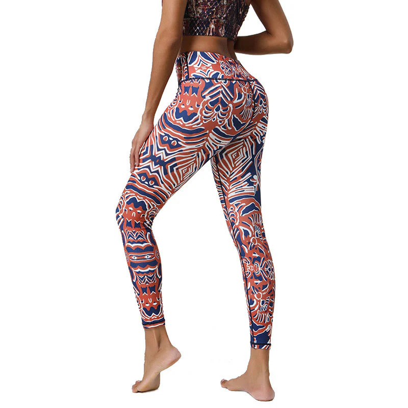 Buddha Stones, kwiaty, pióra, słońce, księżyc, nadruk, spodnie sportowe, fitness, joga, legginsy z wysokim stanem, damskie - Image 31