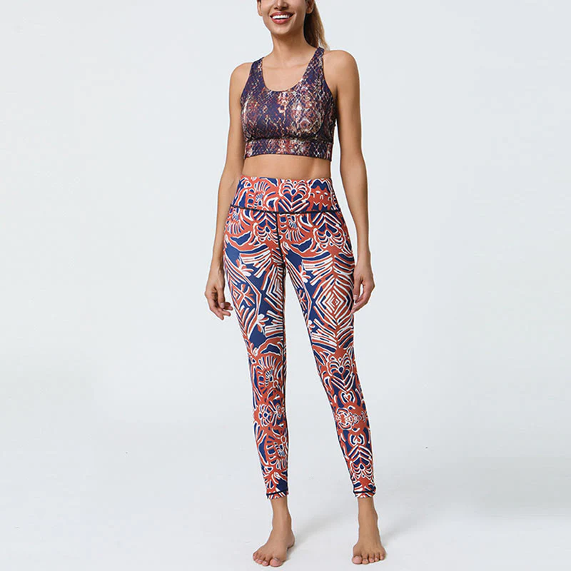 Buddha Stones, kwiaty, pióra, słońce, księżyc, nadruk, spodnie sportowe, fitness, joga, legginsy z wysokim stanem, damskie - Image 32