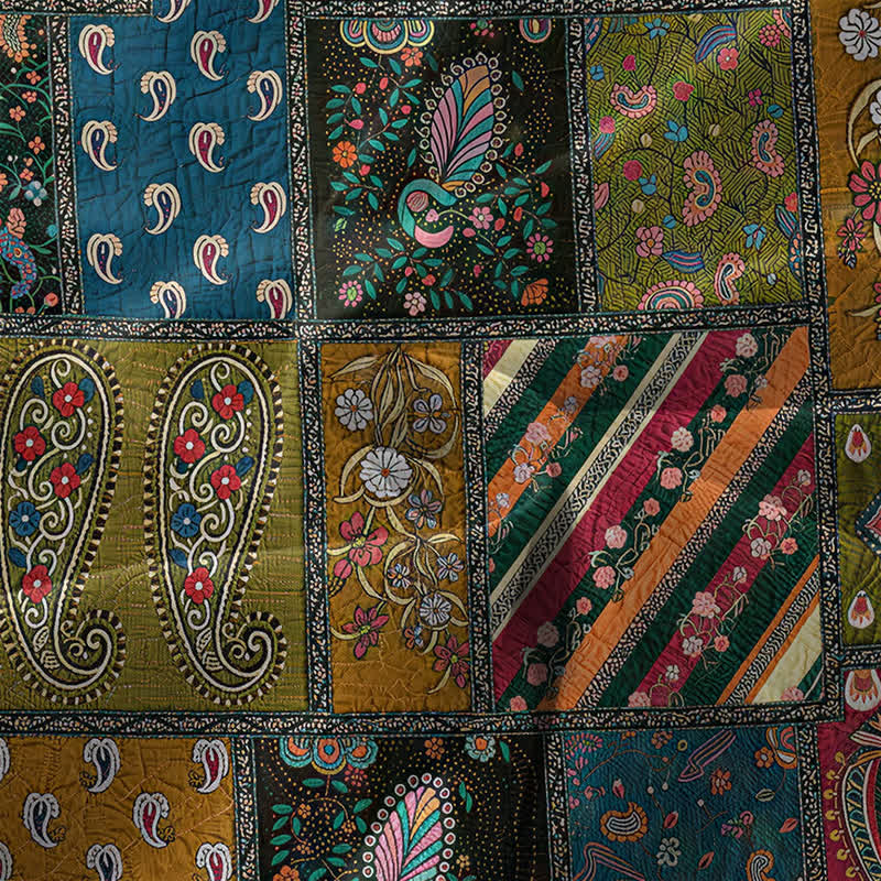 Buddha Stones Letnia, swobodna, oliwkowa, patchworkowa, kwiatowa sukienka midi dla kobiet, bez rękawów, z kieszeniami - Image 4