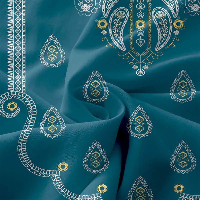 Buddha Stones Letnia, swobodna sukienka midi w stylu boho, wzór paisley, bez rękawów, z kieszeniami - Image 4
