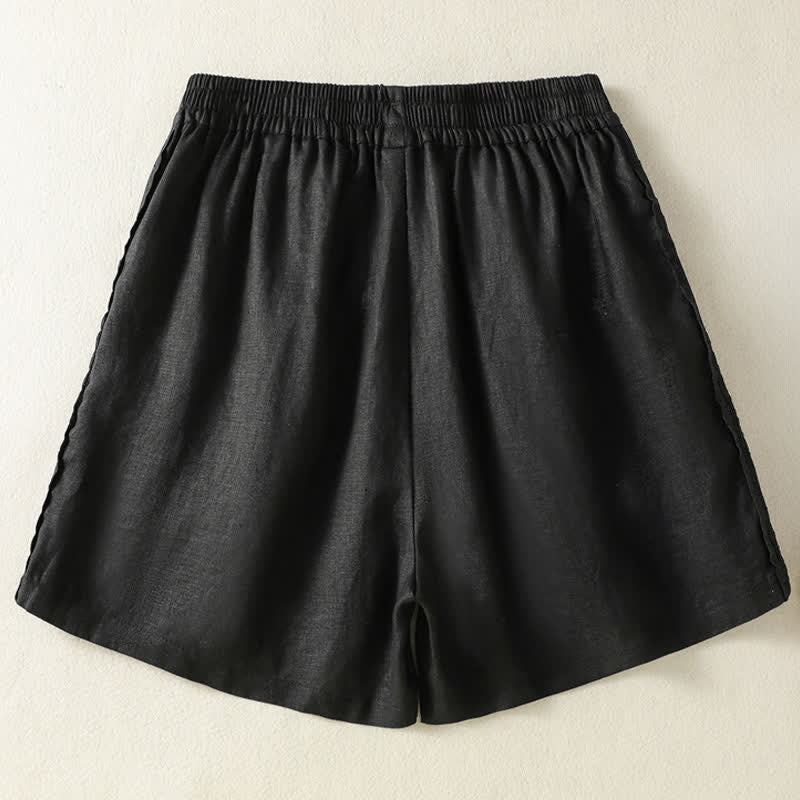Buddha Stones Letnie, swobodne, boho, solidne, ozdobne, koronkowe szorty damskie z kieszeniami - Image 7
