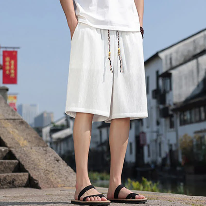 Szorty bermudy męskie Buddha Stones Summer Casual ze ściągaczem i kieszeniami - Image 2