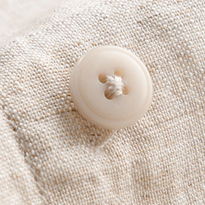 Buddha Stones Letnie, swobodne, minimalistyczne koszule męskie z krótkim rękawem, zapinane na guziki i ze stójką - Image 14