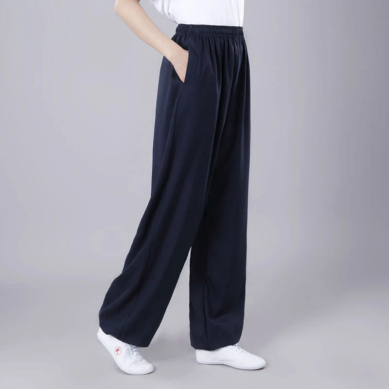 Buddha Stones Letnie Unisex Elastyczny Pas Tai Chi Qigong Praktyka Oddychające Spodnie Z Kieszeniami - Image 23