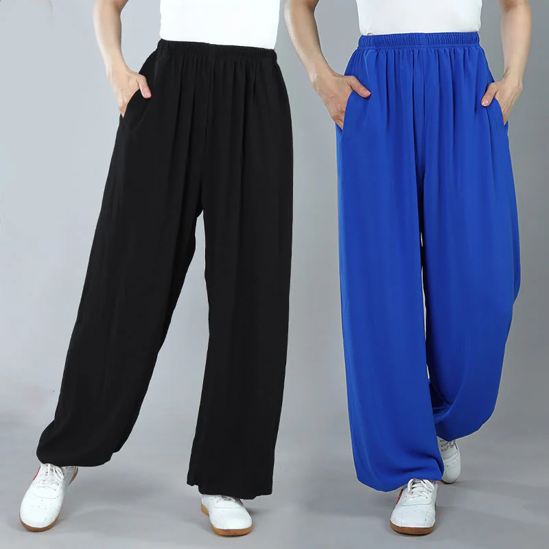 Buddha Stones Letnie Unisex Elastyczna Talia Tai Chi Kung Fu Qigong Praktyka Bawełna Oddychające Spodnie Z Kieszeniami - Image 14