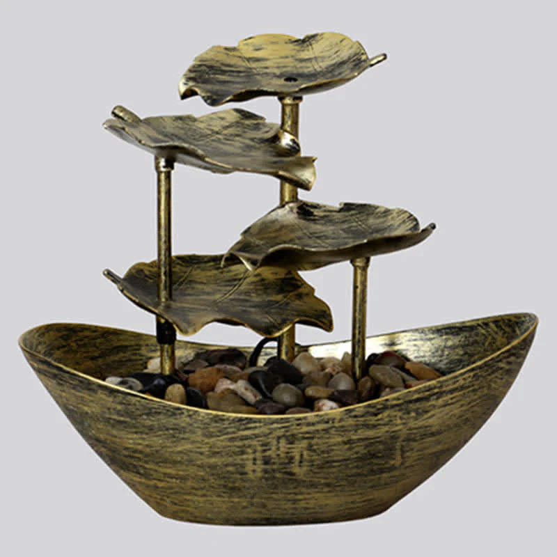 Buddha Stones, Liść Lotosu, Fontanna-Wodospad, Ozdoba Stołowa z Oświetleniem LED, Dekoracja Stołu w Domu i Biurze - Image 10