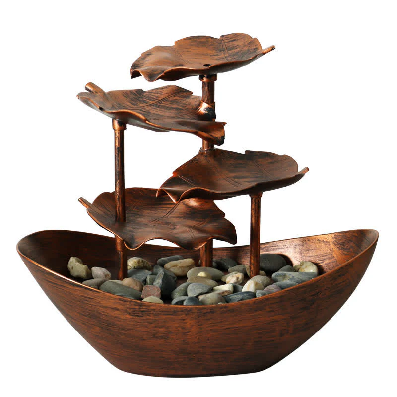 Buddha Stones, Liść Lotosu, Fontanna-Wodospad, Ozdoba Stołowa z Oświetleniem LED, Dekoracja Stołu w Domu i Biurze - Image 14