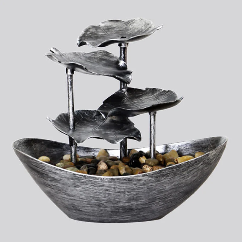 Buddha Stones, Liść Lotosu, Fontanna-Wodospad, Ozdoba Stołowa z Oświetleniem LED, Dekoracja Stołu w Domu i Biurze - Image 3
