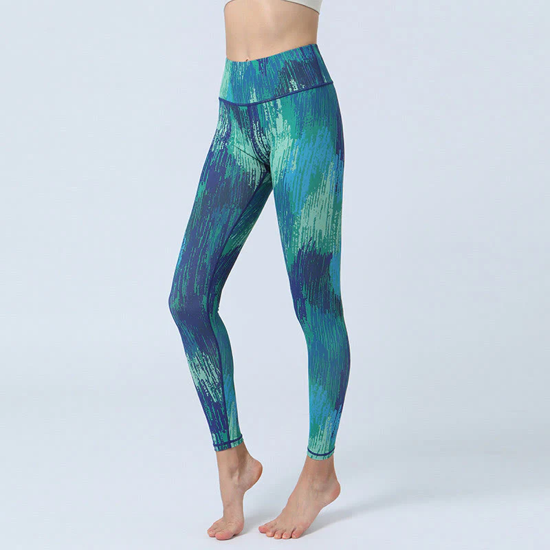 Buddha Stones Liście Nadruk Sport Fitness Joga Wysoki Stan Legginsy Damskie Spodnie do Jogi - Image 8