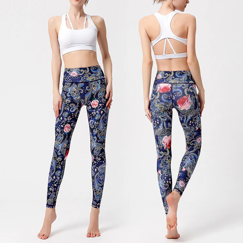 Buddha Stones Liście Ptaki Nadruk Spodnie Sport Fitness Joga Taniec Legginsy Damskie Spodnie do Jogi - Image 12