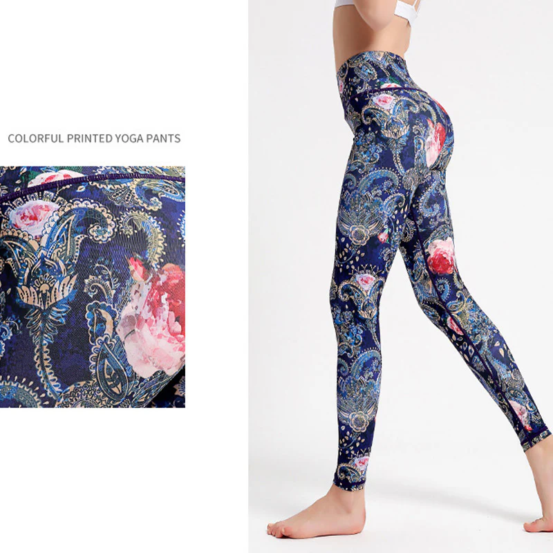 Buddha Stones Liście Ptaki Nadruk Spodnie Sport Fitness Joga Taniec Legginsy Damskie Spodnie do Jogi - Image 13