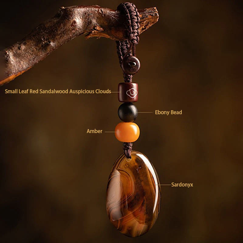 Buddha Stones Losowy Kamień Sardonyx Pozytywny Brelok - Image 4