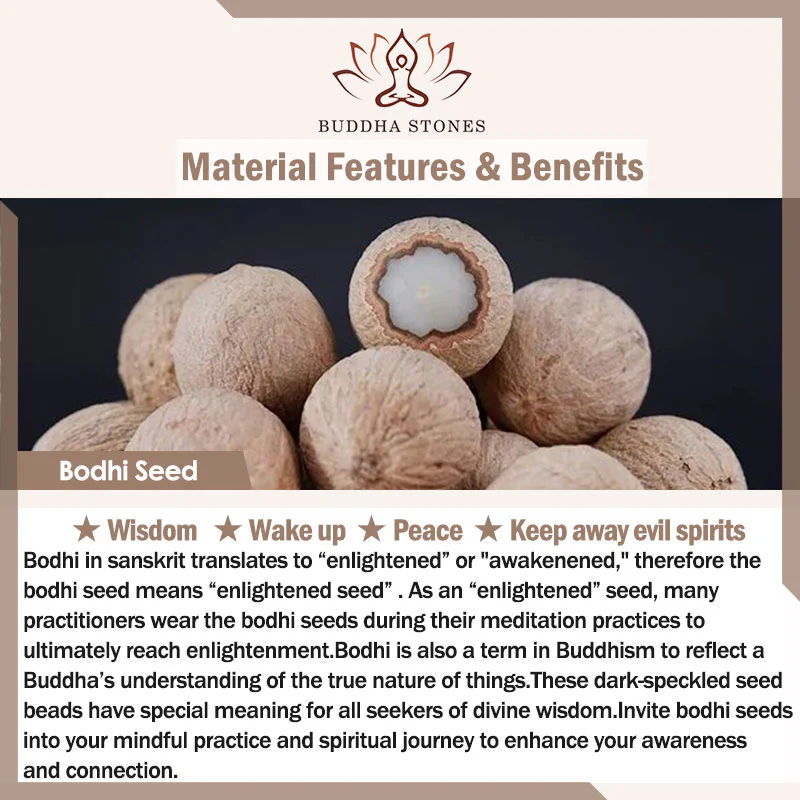 Buddha Stones Lotos Bodhi Nasiona Mala 108 Koraliki Bransoletka Ochronna - Image 4