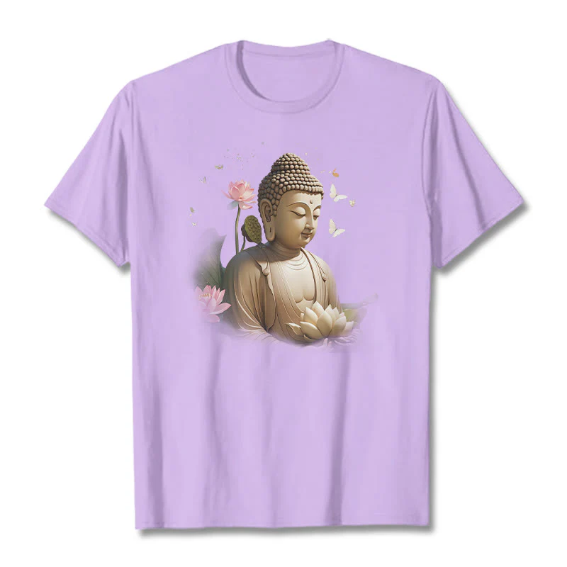 Buddha Stones Lotos Motyl Medytacja Budda Koszulka T-shirt - Image 16