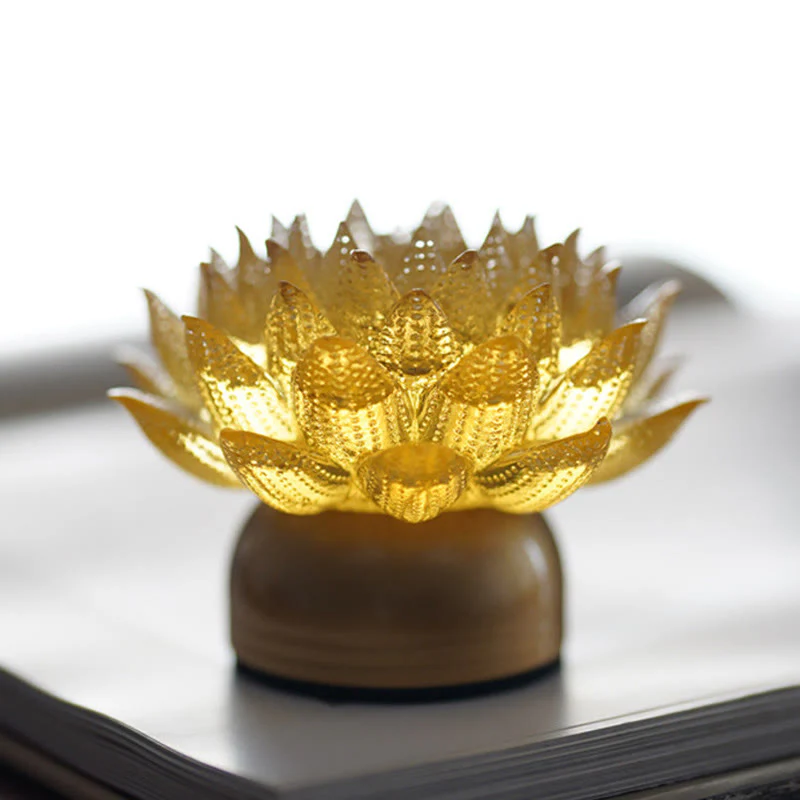 Buddha Stones Lotus Liuli Szkło Miedź Mosiądz Nowy Początek Dekoracja Domu - Image 13