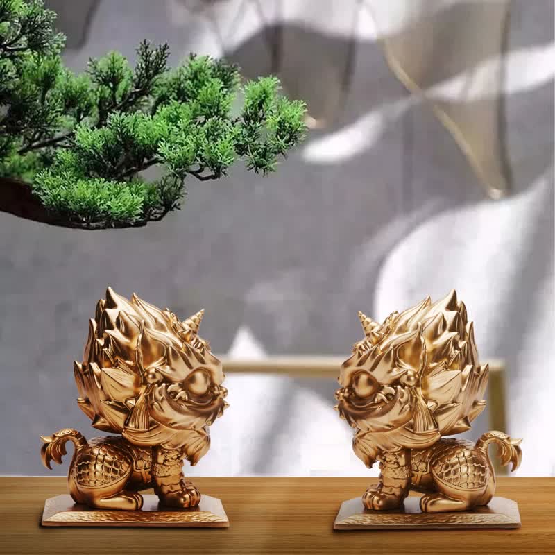 Buddha Stones Lwa Statua Siła Żywica Dekoracja Domu Biuro