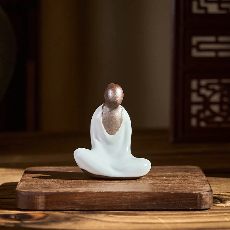 Buddha Stones , mała, bezpostaciowa, medytująca ceramiczna figurka Buddy, dekoracja domu Zen, 4*2,5*5 cm - Image 4