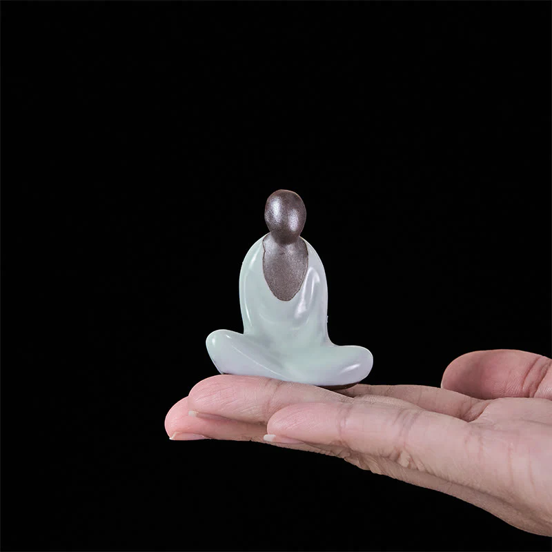 Buddha Stones , mała, bezpostaciowa, medytująca ceramiczna figurka Buddy, dekoracja domu Zen, 4*2,5*5 cm - Image 6