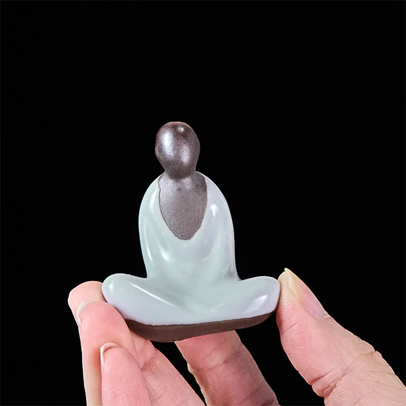Buddha Stones , mała, bezpostaciowa, medytująca ceramiczna figurka Buddy, dekoracja domu Zen, 4*2,5*5 cm - Image 7