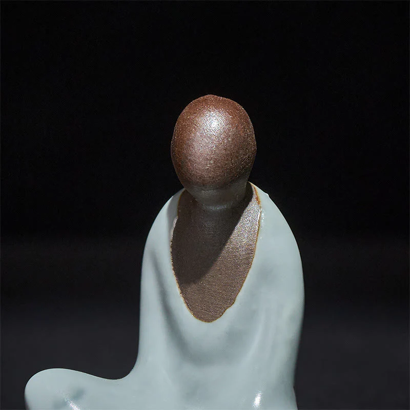 Buddha Stones , mała, bezpostaciowa, medytująca ceramiczna figurka Buddy, dekoracja domu Zen, 4*2,5*5 cm - Image 8