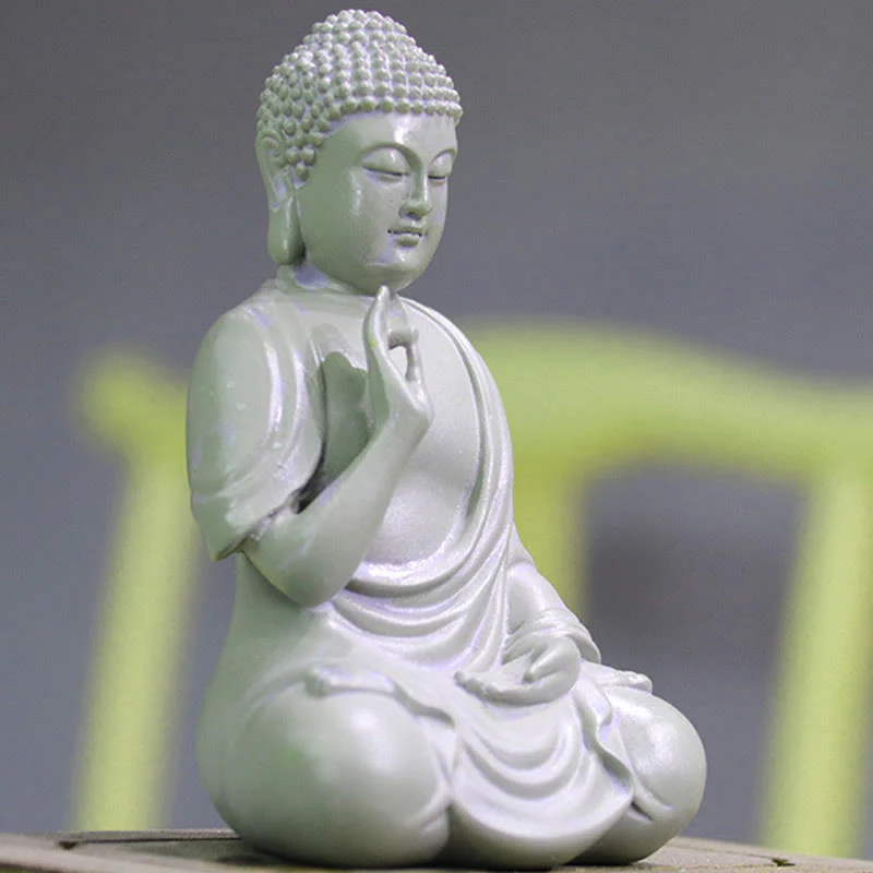 Buddha Stones Mała Medytacja Modlitwa Żywica Statua Buddy Współczucie Dekoracja Biurka Domowego - Image 3