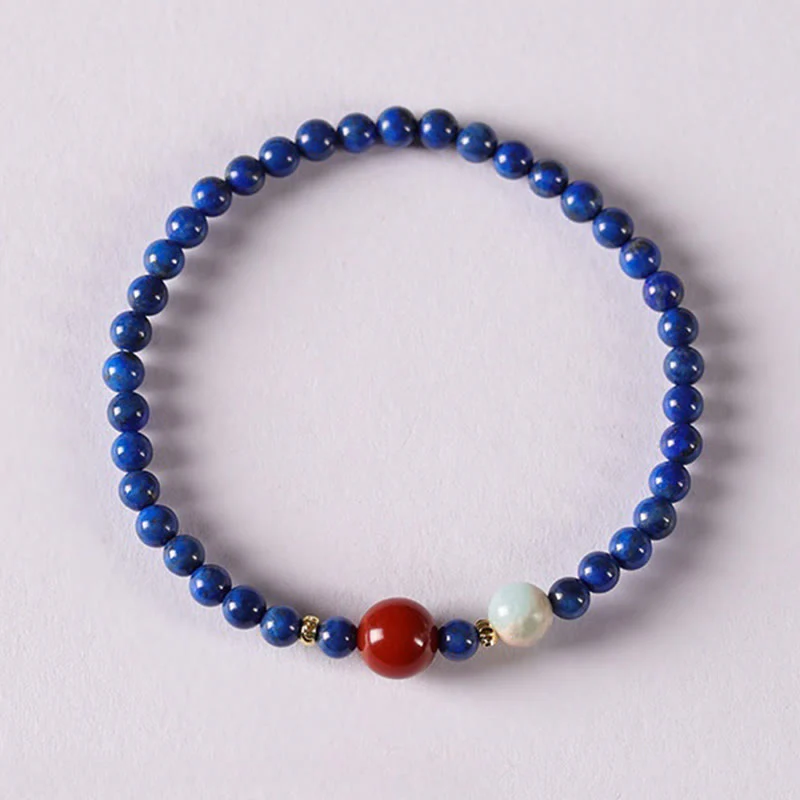 Bransoletka z Buddha Stones, małych lazurytów, lapis lazuli i agatu, ultracienkich koralików - Image 12