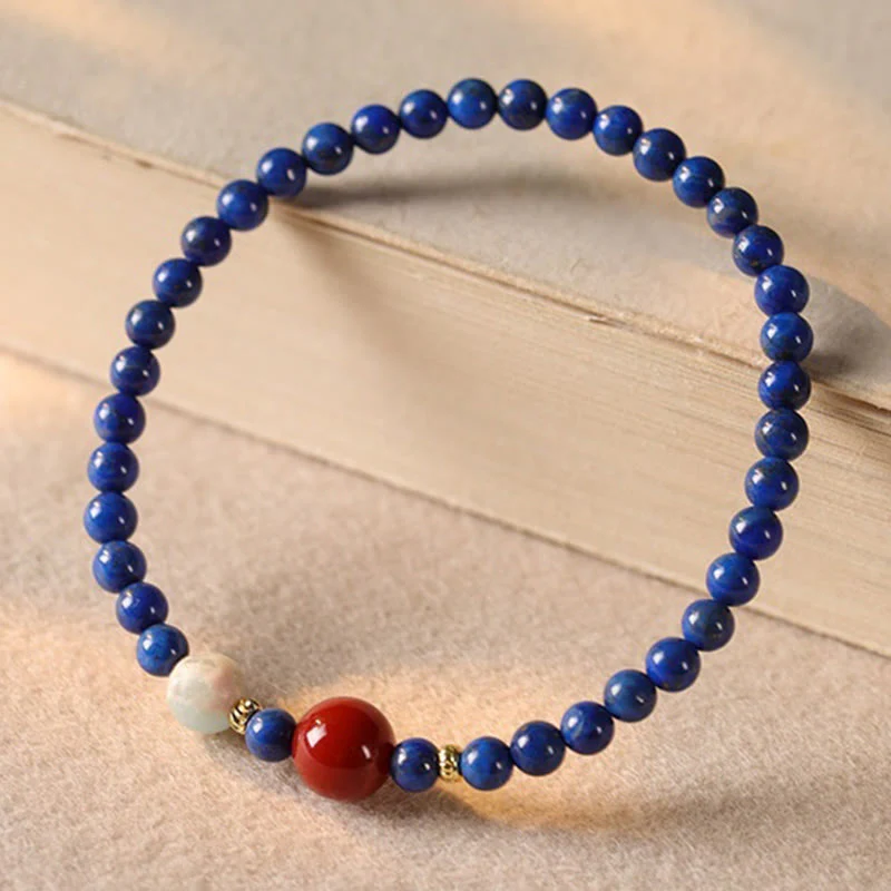 Bransoletka z Buddha Stones, małych lazurytów, lapis lazuli i agatu, ultracienkich koralików - Image 8