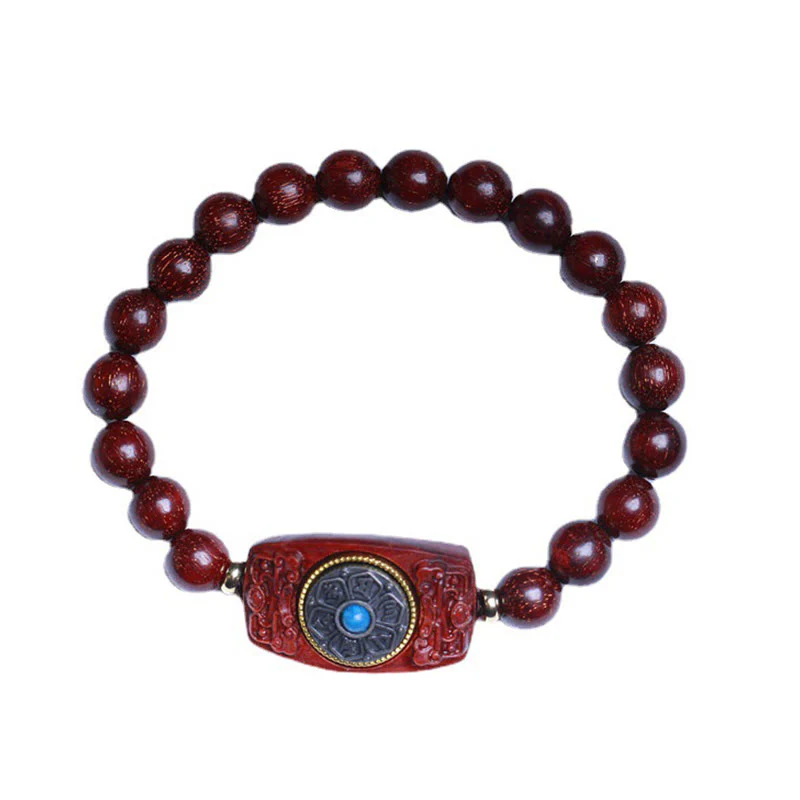 Buddha Stones Małe Liście Czerwone Drzewo Sandałowe Zielone Drzewo Sandałowe Sześć Prawdziwych Słów Bransoletka Pokoju - Image 11