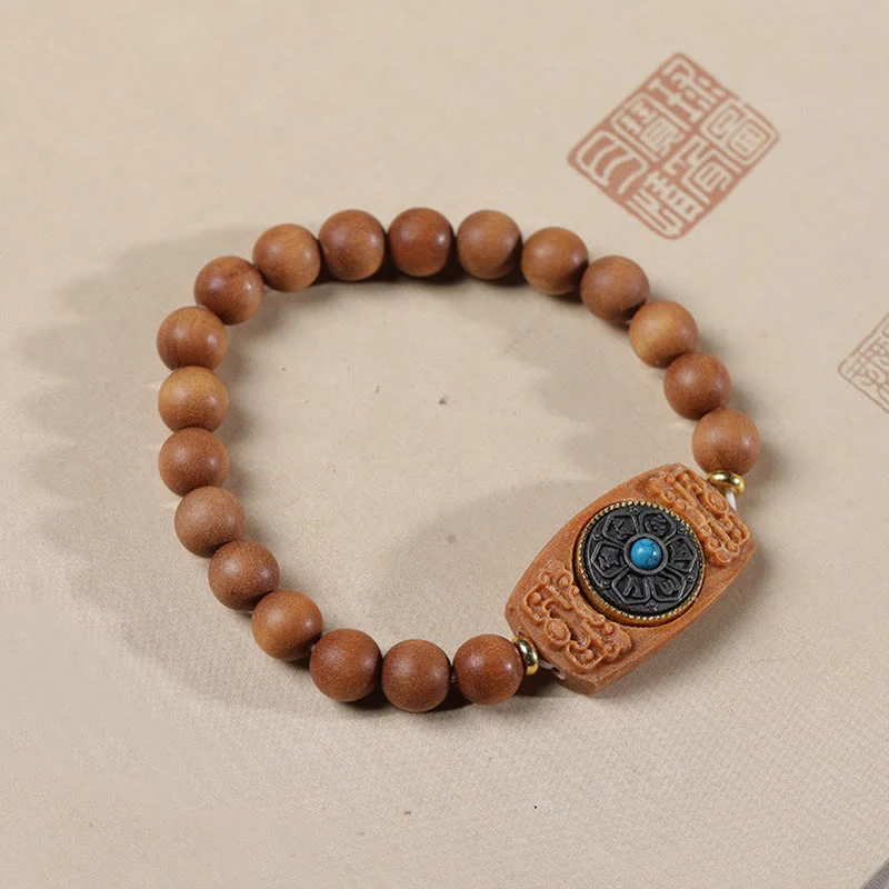 Buddha Stones Małe Liście Czerwone Drzewo Sandałowe Zielone Drzewo Sandałowe Sześć Prawdziwych Słów Bransoletka Pokoju - Image 12