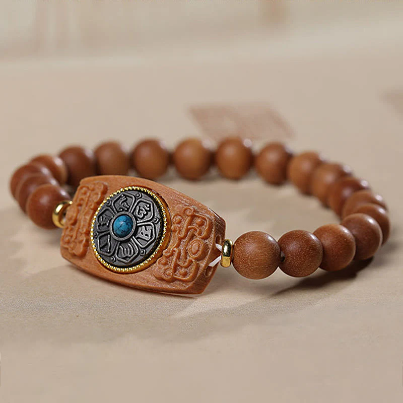 Buddha Stones Małe Liście Czerwone Drzewo Sandałowe Zielone Drzewo Sandałowe Sześć Prawdziwych Słów Bransoletka Pokoju - Image 13