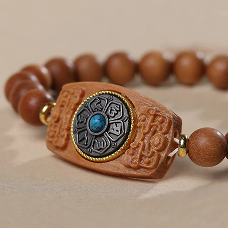 Buddha Stones Małe Liście Czerwone Drzewo Sandałowe Zielone Drzewo Sandałowe Sześć Prawdziwych Słów Bransoletka Pokoju - Image 15
