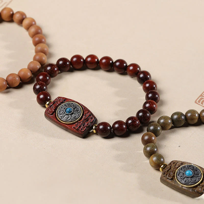 Buddha Stones Małe Liście Czerwone Drzewo Sandałowe Zielone Drzewo Sandałowe Sześć Prawdziwych Słów Bransoletka Pokoju - Image 22