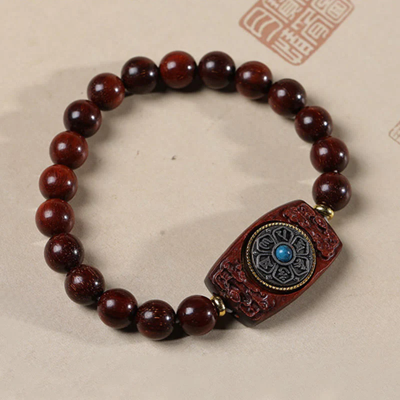 Buddha Stones Małe Liście Czerwone Drzewo Sandałowe Zielone Drzewo Sandałowe Sześć Prawdziwych Słów Bransoletka Pokoju - Image 9