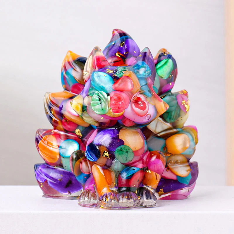 Buddha Stones Małe Różne Kamień Kwarc Truskawkowy Ametyst Zielony Awenturyn Dziewięcioogonowy Lis Uzdrawiający Dekoracja Domu - Image 24