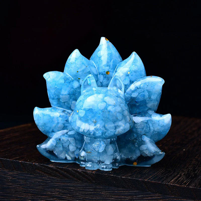 Buddha Stones Małe Różnorodne Kamień Różowy Kryształ Cytryn Ametyst Dziewięcioogonowy Lis Ciepło Dekoracja Domu - Image 10