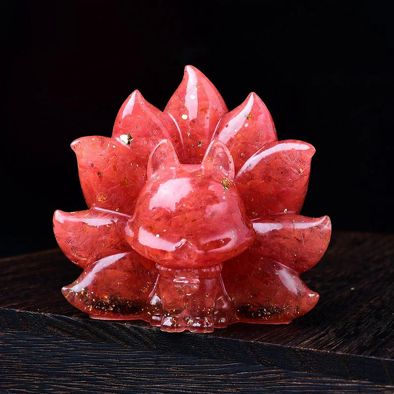 Buddha Stones Małe Różnorodne Kamień Różowy Kryształ Cytryn Ametyst Dziewięcioogonowy Lis Ciepło Dekoracja Domu - Image 18
