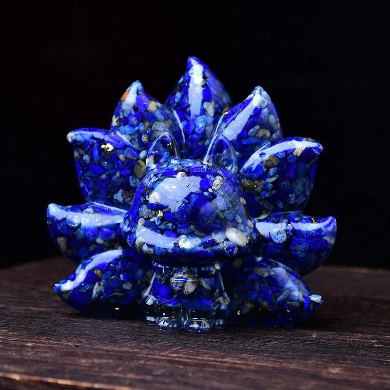 Buddha Stones Małe Różnorodne Kamień Różowy Kryształ Cytryn Ametyst Dziewięcioogonowy Lis Ciepło Dekoracja Domu - Image 19