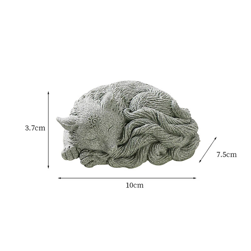 Buddha Stones Mały Dziewięcioogonowy Lis Ochrona Dom Herbata Figurka Dekoracja - Image 12