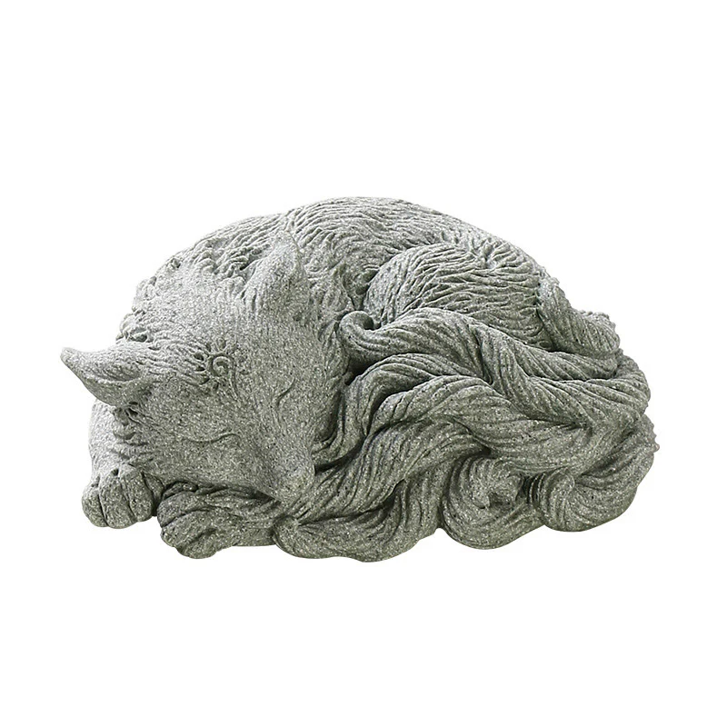 Buddha Stones Mały Dziewięcioogonowy Lis Ochrona Dom Herbata Figurka Dekoracja - Image 13