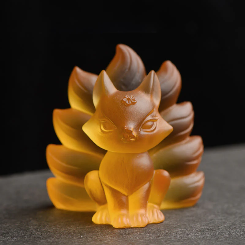 Buddha Stones Mały Dziewięcioogonowy Lis Sukces Siła Domowa Figurka Dekoracja - Image 12